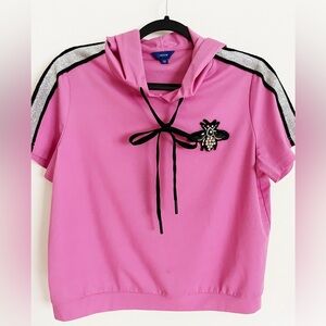 Cropped pink fashion hoodie
